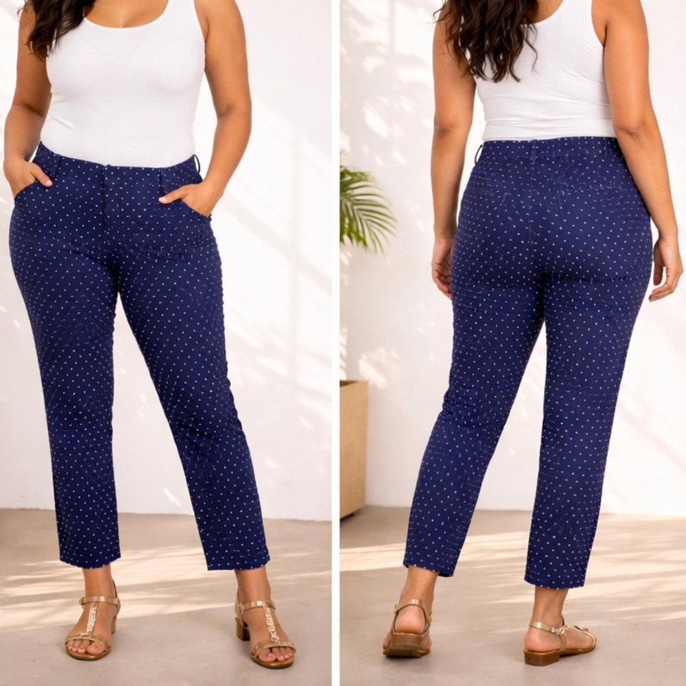 Tommy Hilfiger Navy Polka Dot Ankle Jeans